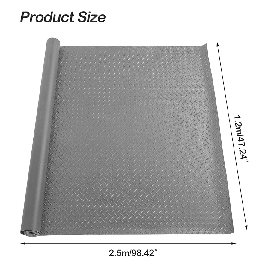 Rubber Mats Garage Floor Mat, 4' X 6' Vinyl Garage Flooring
